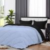 International Sheets 1 Piece Reversible Diamond Pattern Comforter Premium Super Soft 550 GSM All Season 1000 TC, 100% Egyptian Cotton Super King Size Light Blue/Black Solid Color view 4