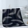 3 Piece Bath Towel Set, White Feather Luxury Towels Set for Bathroom Soft Bath Shower Towels Absorbent Bathroom Towels(1Bath Towel 1Hand Towel 1Washcloth) Abstract Modern Art Black Blue Texture view 3