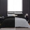 International Sheets 1 Piece Reversible Diamond Pattern Comforter Premium Super Soft 550 GSM All Season 1000 TC, 100% Egyptian Cotton Twin/Twin XL Size Silver/Black Solid Color view 1