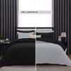 International Sheets 1 Piece Reversible Diamond Pattern Comforter Premium Super Soft 550 GSM All Season 1000 TC, 100% Egyptian Cotton Twin/Twin XL Size Silver/Black Solid Color view 3