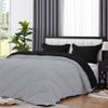 International Sheets 1 Piece Reversible Diamond Pattern Comforter Premium Super Soft 550 GSM All Season 1000 TC, 100% Egyptian Cotton Twin/Twin XL Size Silver/Black Solid Color view 4