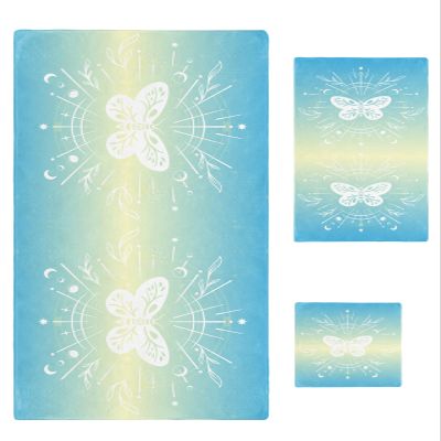 3 Piece Bath Towel Set, Butterfly Luxury Towels Set for Bathroom Soft Bath Shower Towels Absorbent Bathroom Towels(1Bath Towel 1Hand Towel 1Washcloth) Abstract Star Moon Ombre Blue Yellow Painting