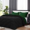 International Sheets 1 Piece Reversible Diamond Pattern Comforter Premium Super Soft 550 GSM All Season 1000 TC, 100% Egyptian Cotton Oversized Super King Size Green/Black Solid Color view 2