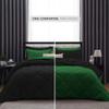 International Sheets 1 Piece Reversible Diamond Pattern Comforter Premium Super Soft 550 GSM All Season 1000 TC, 100% Egyptian Cotton Oversized Super King Size Green/Black Solid Color view 3