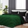 International Sheets 1 Piece Reversible Diamond Pattern Comforter Premium Super Soft 550 GSM All Season 1000 TC, 100% Egyptian Cotton Oversized Super King Size Green/Black Solid Color view 4