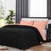 International Sheets 1 Piece Reversible Diamond Pattern Comforter Premium Super Soft 550 GSM All Season 1000 TC, 100% Egyptian Cotton Super King Size Peach/Black Solid Color view 2
