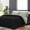 International Sheets 1 Piece Reversible Diamond Pattern Comforter Premium Super Soft 550 GSM All Season 1000 TC, 100% Egyptian Cotton Oversized Super King Size Light Sage/Black Solid Color view 2