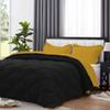 International Sheets 1 Piece Reversible Diamond Pattern Comforter Premium Super Soft 550 GSM All Season 1000 TC, 100% Egyptian Cotton Oversized Super King Size Gold/Black Solid Color view 2