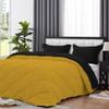 International Sheets 1 Piece Reversible Diamond Pattern Comforter Premium Super Soft 550 GSM All Season 1000 TC, 100% Egyptian Cotton Oversized Super King Size Gold/Black Solid Color view 4
