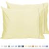 Sunflower Pillow Cases King Set of 2, 100% Cotton King Pillowcases, 2040 inches with Silver Trim, Soft and Breathable, Solid Light Beige view 1