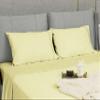 Sunflower Pillow Cases King Set of 2, 100% Cotton King Pillowcases, 2040 inches with Silver Trim, Soft and Breathable, Solid Light Beige view 2