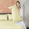 Sunflower Pillow Cases King Set of 2, 100% Cotton King Pillowcases, 2040 inches with Silver Trim, Soft and Breathable, Solid Light Beige view 3