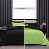 International Sheets 1 Piece Reversible Diamond Pattern Comforter Premium Super Soft 550 GSM All Season 1000 TC, 100% Egyptian Cotton Oversized Super King Size Sage/Black Solid Color view 3