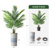 Artificial Tree in Blue Gray Industrial Line Pattern Planter, Fake Areca Tropical Palm Silk Tree for Indoor and Outdoor Home Decoration - 66" Overall Tall (Plant Pot Plus Tree) view 3