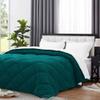 International Sheets 1 Piece Reversible Diamond Pattern Comforter Premium Super Soft 550 GSM All Season 1000 TC, 100% Egyptian Cotton Super King Size Teal/White Solid Color view 3