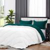 International Sheets 1 Piece Reversible Diamond Pattern Comforter Premium Super Soft 550 GSM All Season 1000 TC, 100% Egyptian Cotton Super King Size Teal/White Solid Color view 4