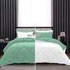 International Sheets 1 Piece Reversible Diamond Pattern Comforter Premium Super Soft 550 GSM All Season 1000 TC, 100% Egyptian Cotton Oversized Super King Size Mint/White Solid Color view 1