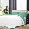 International Sheets 1 Piece Reversible Diamond Pattern Comforter Premium Super Soft 550 GSM All Season 1000 TC, 100% Egyptian Cotton Oversized Super King Size Mint/White Solid Color view 4