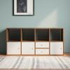 CraftThink Cube Storage Organizer, 8-Cube Storage Bookcase Wood Bookcase with 3 Doors and 2 Drawers Shelf Standing Display for Living Room Play Room Office (Brown 47.5" L x 12" D x 24.5" H) view 1