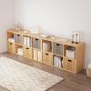 CraftThink Cube Storage Organizer, 8-Cube Storage Bookcase Wood Bookcase with 3 Doors and 2 Drawers Shelf Standing Display for Living Room Play Room Office (Brown 47.5" L x 12" D x 24.5" H) view 3