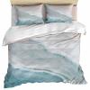 California King Duvet Cover Set - Summer Beach 4 Pcs Comforter Cover Set, Aqua Sea Waves Coastal Bedding Sets with Zipper Closure, Ocean Nautical Microfiber Bed Sheet Soft Quilt Cover 2 Pillow Shams view 1