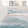 California King Duvet Cover Set - Summer Beach 4 Pcs Comforter Cover Set, Aqua Sea Waves Coastal Bedding Sets with Zipper Closure, Ocean Nautical Microfiber Bed Sheet Soft Quilt Cover 2 Pillow Shams view 2