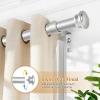 TONIAL Curtain Rod 32 to 115 Inch(2.6-9.6ft), Telescoping Splicing 3/4 Drapery Rods for Windows 83 to 110 Inch(6.9-9.1ft), Decorative Single Rod with Small Cap Finial, Silver view 2