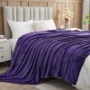 NEWCOSPLAY Super Soft Queen Blanket Dark Purple Premium Silky Flannel Fleece Leaves Pattern Lightweight Bed Blanket All Season Use (Dark Purple, Queen(90"x90")) view 3