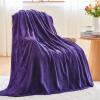NEWCOSPLAY Super Soft Queen Blanket Dark Purple Premium Silky Flannel Fleece Leaves Pattern Lightweight Bed Blanket All Season Use (Dark Purple, Queen(90"x90")) view 4