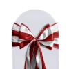 10 Pack of Satin Chair Sashes Ribbon Bow Wedding Banquet Decor (Red/White Striped) view 1