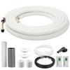 DELLA 25 Ft Mini Split Line Set, Includes 3/8" & 1/4" O.D. Copper Pipes with Flared Nuts and a 3/8" Thick White PE Insulated Coil, Perfect for Mini Split AC and Other HVAC Systems view 1
