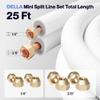 DELLA 25 Ft Mini Split Line Set, Includes 3/8" & 1/4" O.D. Copper Pipes with Flared Nuts and a 3/8" Thick White PE Insulated Coil, Perfect for Mini Split AC and Other HVAC Systems view 2