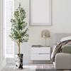 Artificial Tree in Black & White Flower Pattern Planter, Fake Olive Silk Tree for Indoor and Outdoor Home Decoration - 68" Overall Tall (Plant Pot Plus Tree) view 3