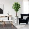 Artificial Tree in Abstract Ink Planter, Fake Ficus Silk Tree for Indoor and Outdoor Home Decoration - 75" Overall Tall (Plant Pot Plus Tree) view 1