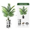 Artificial Tree in Black & White Flower Pattern Planter, Fake Areca Tropical Palm Silk Tree for Indoor and Outdoor Home Decoration - 66" Overall Tall (Plant Pot Plus Tree) view 3