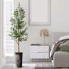Artificial Tree in Black White Wood Tree Rings Pattern Planter, Fake Olive Silk Tree for Indoor and Outdoor Home Decoration - 68" Overall Tall (Plant Pot Plus Tree) view 3