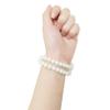 Cileruide Satin Rose Bridal Wrist Corsage 2pcs Set Hand Flower for Wedding Bride Bridesmaid Mother Sisters Wristband for Prom, Homecoming, Quinceanera, Tea Party, Bridal Shower, Formal Dinner, Ivory view 4