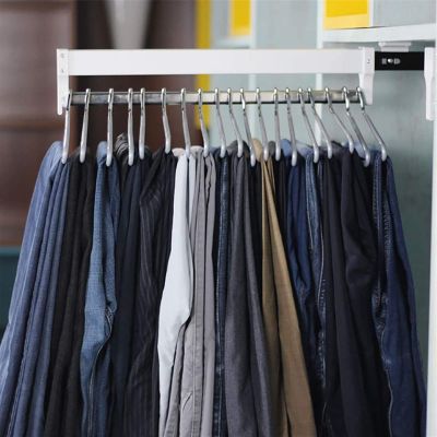 Adjustable Clothing Organizer Holder - Closet Organizer Rack For Pants And Coat, Pull Out Closet Clothes Hanger Rail, Extendable Closet Rod 30-60cm, Wardrobe Clothing Rail, Load 25kg ( Size : 550mm/21