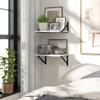 Marsmiles White Floating Shelves for Wall, 12 Inch Deep Wood Wall Mounted Shelves Set of 2, 16W x 12D Wide Floating Wood Shelves for Bathroom Bedroom Kitchen Living Room, White view 2