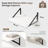 Marsmiles White Floating Shelves for Wall, 12 Inch Deep Wood Wall Mounted Shelves Set of 2, 16W x 12D Wide Floating Wood Shelves for Bathroom Bedroom Kitchen Living Room, White view 3