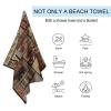 Kazynee Vintage Deer Bear Farmhouse Beach Towel,Retro Cabin Lake Country Lodge Moose Microfiber Beach Towel, Extra Large Adult Beach Towel. view 3