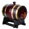 1.5L Whiskey Barrel Dispenser Large Capacity Oak Wood Aging Barrels Retro Red Wine Barrel Bucket Keg Storage Container with Bracket Faucet,for Wine Brandy Whiskey Tequila(9.4x6.3x9.1inch) view 1