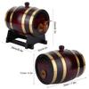 1.5L Whiskey Barrel Dispenser Large Capacity Oak Wood Aging Barrels Retro Red Wine Barrel Bucket Keg Storage Container with Bracket Faucet,for Wine Brandy Whiskey Tequila(9.4x6.3x9.1inch) view 2