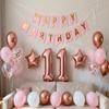 11th Birthday Party Balloons Decorations for Girls, 11th Birthday Banner Rose Gold Number 11 Birthday Foil Balloons Confetti Balloons for Girls Her Daughter 11 Year Old Birthday Supplies (11th) view 1