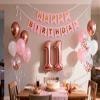 11th Birthday Party Balloons Decorations for Girls, 11th Birthday Banner Rose Gold Number 11 Birthday Foil Balloons Confetti Balloons for Girls Her Daughter 11 Year Old Birthday Supplies (11th) view 3
