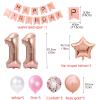 11th Birthday Party Balloons Decorations for Girls, 11th Birthday Banner Rose Gold Number 11 Birthday Foil Balloons Confetti Balloons for Girls Her Daughter 11 Year Old Birthday Supplies (11th) view 4
