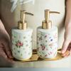 Ceramics Countertop Soap Dispenser Liquid Soap Pump Bottle Kitchen, Bathroom Refillable Liquid Hand Dish Lotion (Color : B, Size : 320ml) view 4