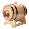 1.5L Whiskey Barrel Dispenser Large Capacity Pine Wood Aging Barrels Retro Red Wine Barrel Bucket Keg Storage Container with Bracket Faucet,for Wine Brandy Whiskey Tequila(9.4x6.3x9.1in )(1.5L) view 1