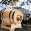1.5L Whiskey Barrel Dispenser Large Capacity Pine Wood Aging Barrels Retro Red Wine Barrel Bucket Keg Storage Container with Bracket Faucet,for Wine Brandy Whiskey Tequila(9.4x6.3x9.1in )(1.5L) view 3