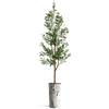 Artificial Tree in Abstract Ink Planter, Fake Olive Silk Tree for Indoor and Outdoor Home Decoration - 68" Overall Tall (Plant Pot Plus Tree) view 2